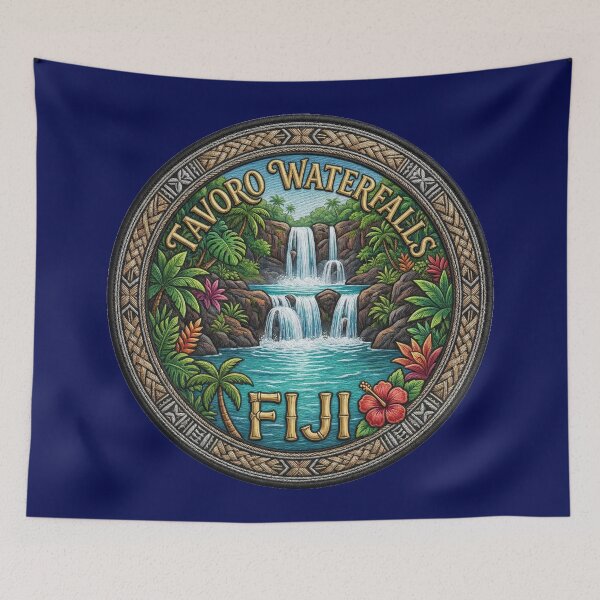 Item preview, Tavoro Waterfalls, Fiji – Tropical waterfall, rock pool & rainforest designed and sold by Girih.