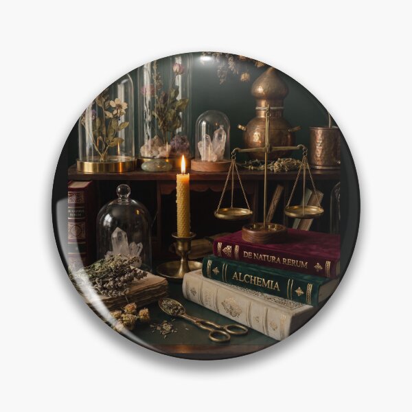 Item preview, Alchemist Workbench Still Life Witchcore Wall Art Botanical Apothecary Decor Gothic Print designed and sold by Noctavia07.