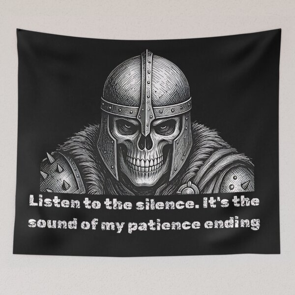 Item preview, Listen To The Silence My Patience Ending Warrior Skeleton designed and sold by DarkOriginArts.