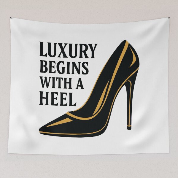 Item preview, Luxury High Heel – Elegant Gold Design Slogan designed and sold by Pineapple-Tree.