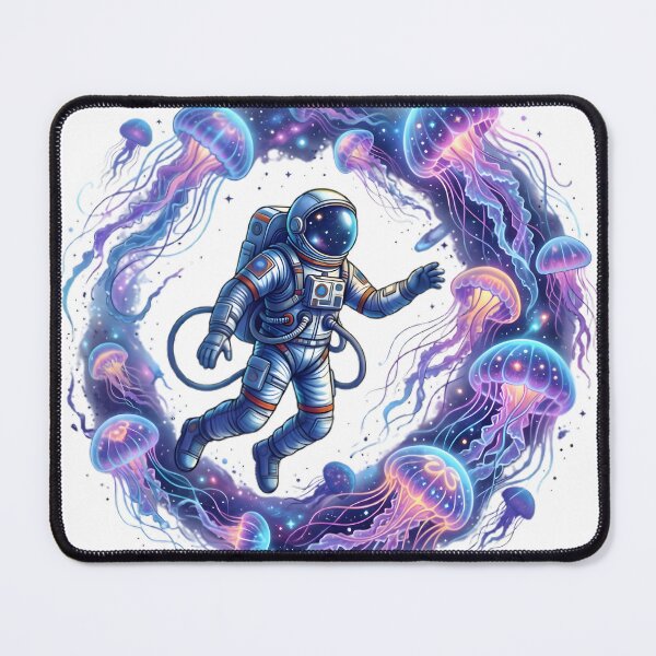 Item preview, Astronaut Floating Among Cosmic Jellyfish designed and sold by elementos20.
