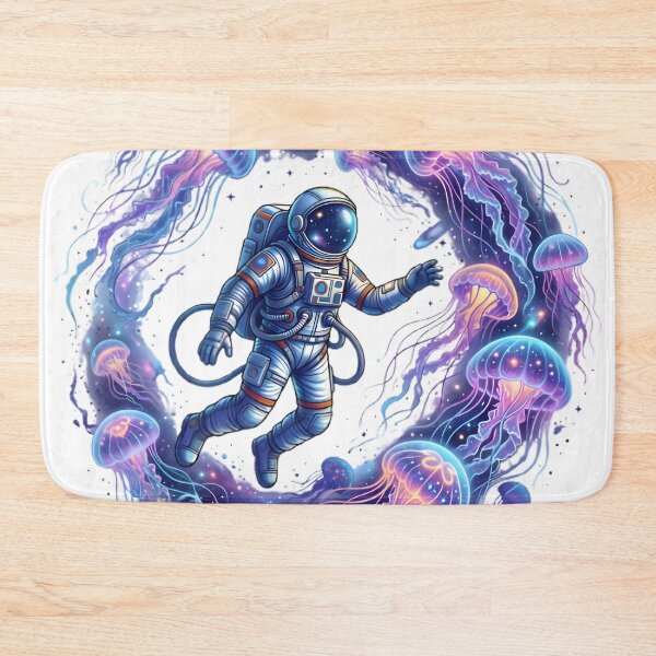 Item preview, Astronaut Floating Among Cosmic Jellyfish designed and sold by elementos20.