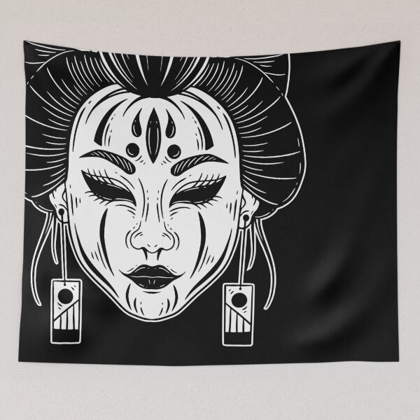 Item preview, Japanese Kijo demon woman tattoo inspired design designed and sold by Cat-and-Panda.
