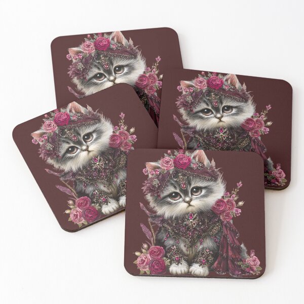 Item preview, Burgundy Gothic Romantic Kitten designed and sold by MoonPixelz91.