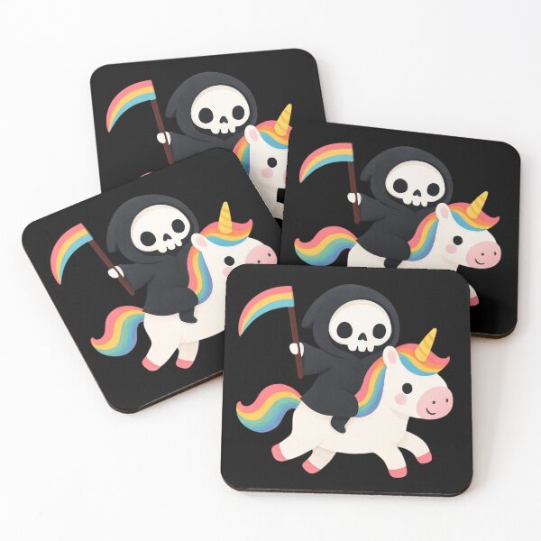 Item preview, Unicorn Death with flowers designed and sold by uunaa.