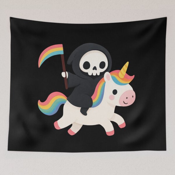 Item preview, Unicorn Death with flowers designed and sold by uunaa.