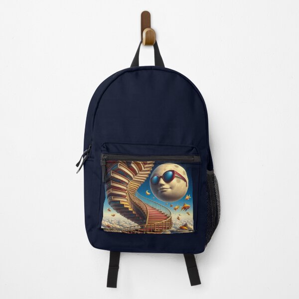 Item preview, Moonlit Book Staircase – Surreal Fantasy Art designed and sold by Dogandesighn.