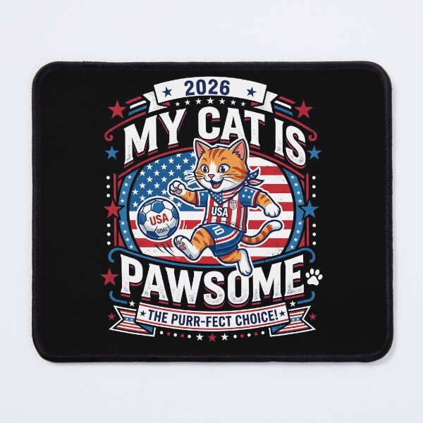 Item preview, Soccer Cat in Red, White and Blue designed and sold by MimsTees.