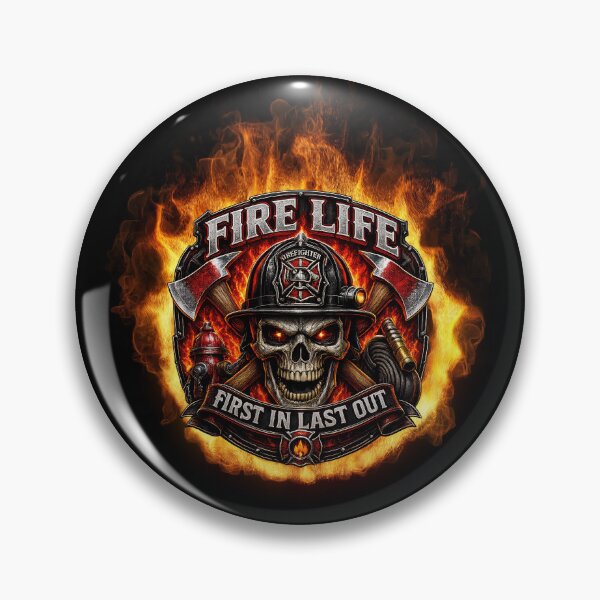 Item preview, Fire Life First In Last Out Firefighter Skull Design designed and sold by artistwill.
