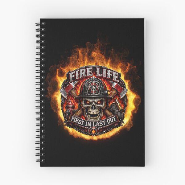 Item preview, Fire Life First In Last Out Firefighter Skull Design designed and sold by artistwill.