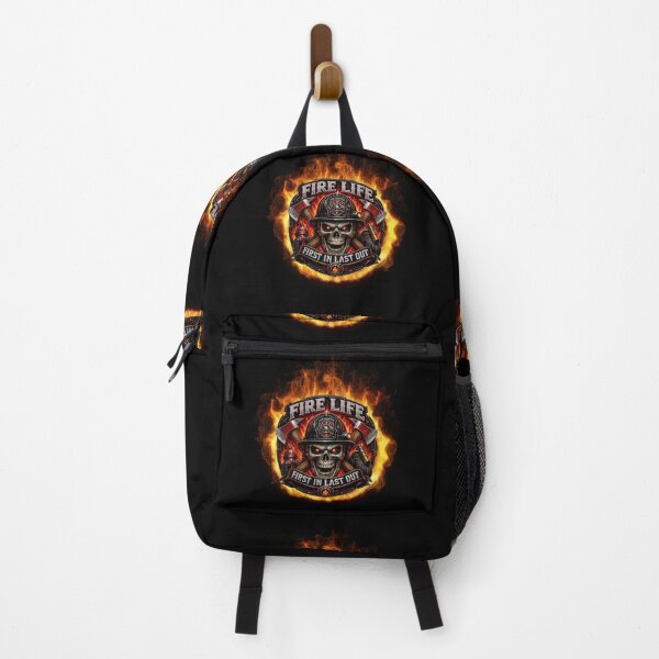 Item preview, Fire Life First In Last Out Firefighter Skull Design designed and sold by artistwill.