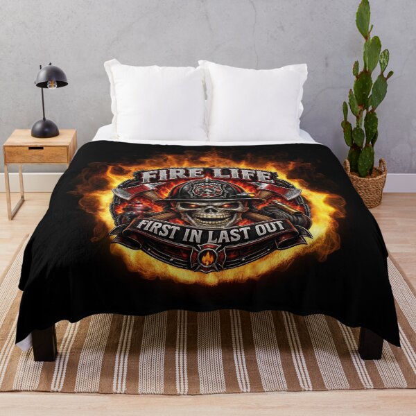 Item preview, Fire Life First In Last Out Firefighter Skull Design designed and sold by artistwill.