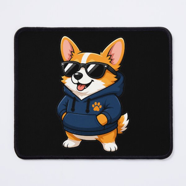 Item preview, Cool Corgi in Hoodie & Sunglasses Funny Confident Dog Sticker Design designed and sold by OnPointOutfits.