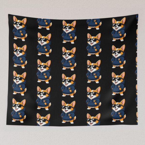 Item preview, Cool Corgi in Hoodie & Sunglasses Funny Confident Dog Sticker Design designed and sold by OnPointOutfits.