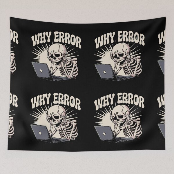 Item preview, Why Error Skeleton Sticker | Funny Programmer & Tech Support Design designed and sold by Raw Tigers.