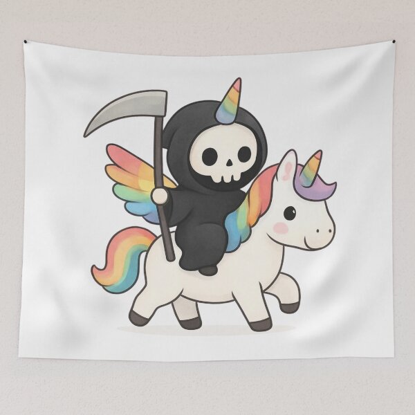 Item preview, Unicorn Death with flowers designed and sold by uunaa.