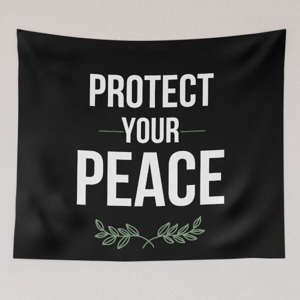 Item preview, Protect Your Peace Minimal Self Care Quote Aesthetic Botanical Design designed and sold by Uvclick.