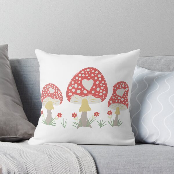 Item preview, 3 Red Mushrooms with Red Flowers and Greenery designed and sold by amegaitdesign.