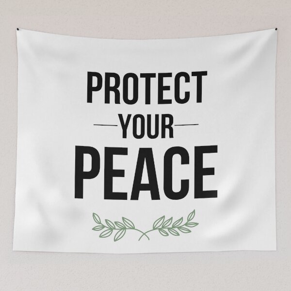 Item preview, Protect Your Peace Minimalist Aesthetic Quote Clean Botanical Design designed and sold by Uvclick.