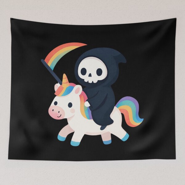 Item preview, Unicorn Death with flowers designed and sold by uunaa.