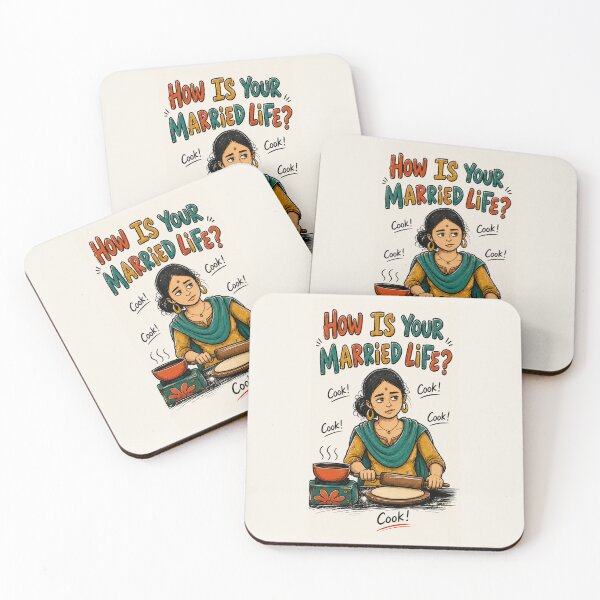 Item preview, How Is Your Married Life Funny Indian Wife Meme designed and sold by FEEL GOOD CLUB DESIGNS.
