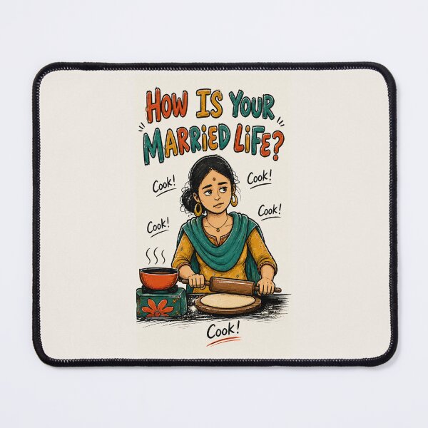 Item preview, How Is Your Married Life Funny Indian Wife Meme designed and sold by FEEL GOOD CLUB DESIGNS.