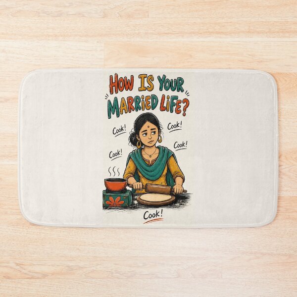 Item preview, How Is Your Married Life Funny Indian Wife Meme designed and sold by FEEL GOOD CLUB DESIGNS.