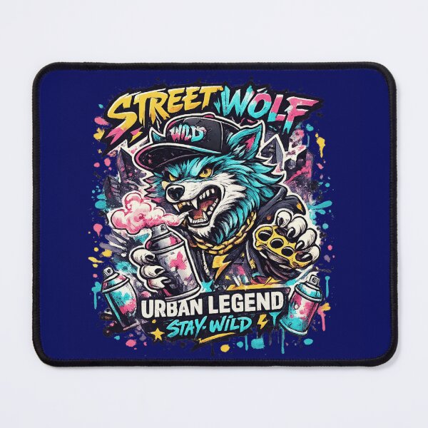 Item preview, Street Wolf - Urban Legend Stay Wild Graffiti Wolf Streetwear Design, designed and sold by LunaPrintCo.