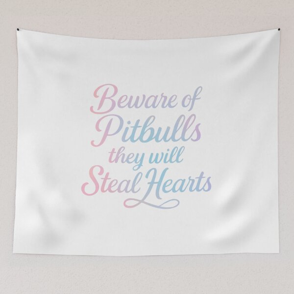 Item preview, Beware of Pitbulls They Will Steal Hearts - Pastel Gradient Typography designed and sold by My Pitbull Place.