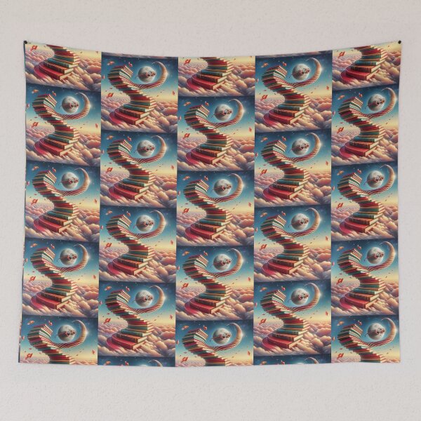 Item preview, Cosmic Book Staircase – Surreal Fantasy Sky designed and sold by Dogandesighn.