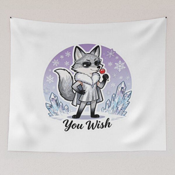Item preview, Cold Silver Fox Sticker YOU WISH 13 designed and sold by HealthyEnvy.