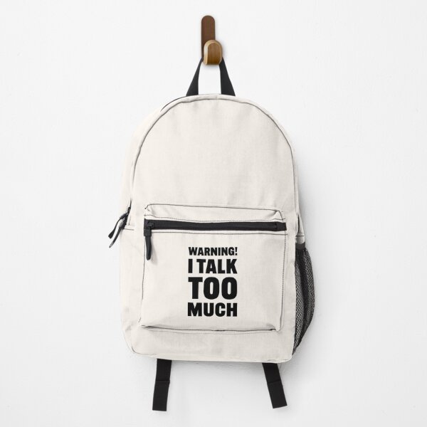 Item preview, Warning! I Talk Too Much – minimalist typography (black text) designed and sold by be.w.print.