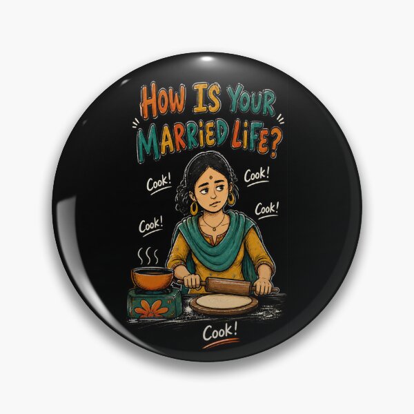 Item preview, How Is Your Married Life Funny Cooking Wife Meme designed and sold by FEEL GOOD CLUB DESIGNS.