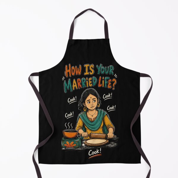 Item preview, How Is Your Married Life Funny Cooking Wife Meme designed and sold by FEEL GOOD CLUB DESIGNS.