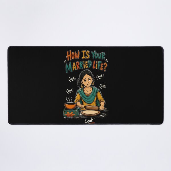 Item preview, How Is Your Married Life Funny Cooking Wife Meme designed and sold by FEEL GOOD CLUB DESIGNS.