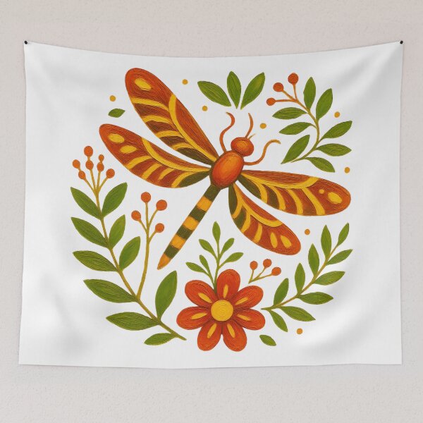 Item preview, Dragonfly Folk Art designed and sold by VibranPalette.