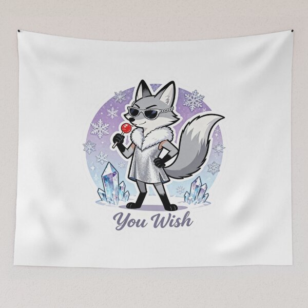 Item preview, Cold Silver Fox Sticker YOU WISH 15 designed and sold by HealthyEnvy.
