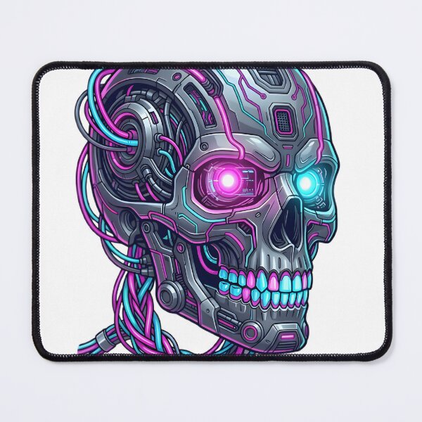 Item preview, Futuristic Cyber Skull in Neon Colors designed and sold by elementos20.