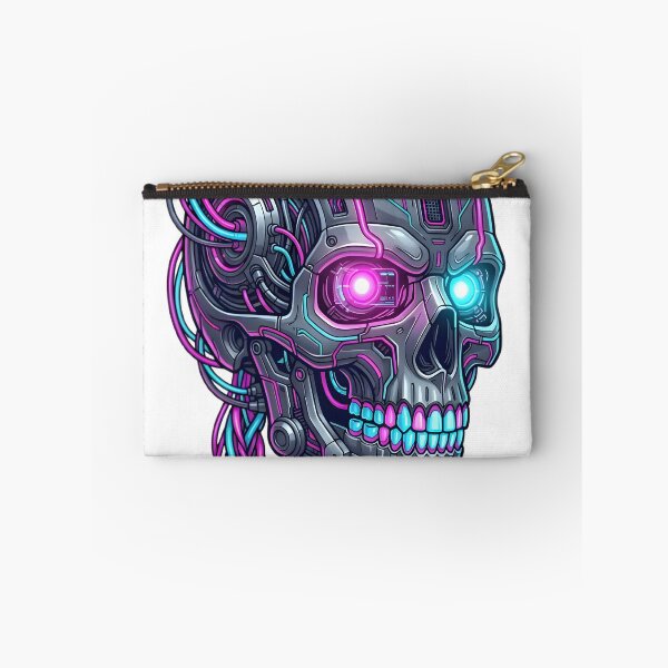 Item preview, Futuristic Cyber Skull in Neon Colors designed and sold by elementos20.