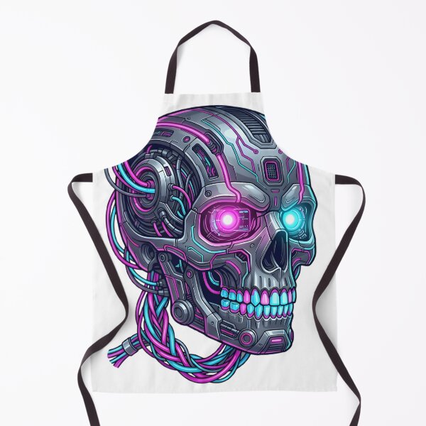 Item preview, Futuristic Cyber Skull in Neon Colors designed and sold by elementos20.