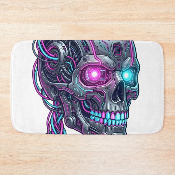 Item preview, Futuristic Cyber Skull in Neon Colors designed and sold by elementos20.