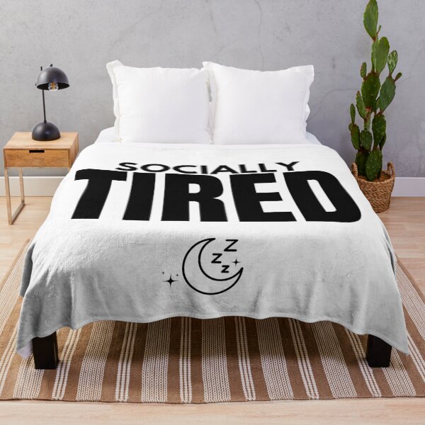 Item preview, Socially Tired Minimalist Introvert Quote Clean Aesthetic Design designed and sold by Uvclick.