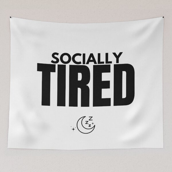 Item preview, Socially Tired Minimalist Introvert Quote Clean Aesthetic Design designed and sold by Uvclick.