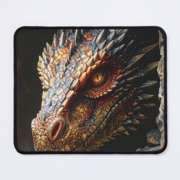 Item preview, Realistic Dark Dragon Fantasy Creature Portrait designed and sold by BetweenForms.