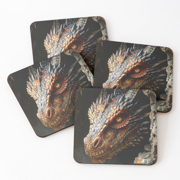 Item preview, Realistic Dark Dragon Fantasy Creature Portrait designed and sold by BetweenForms.