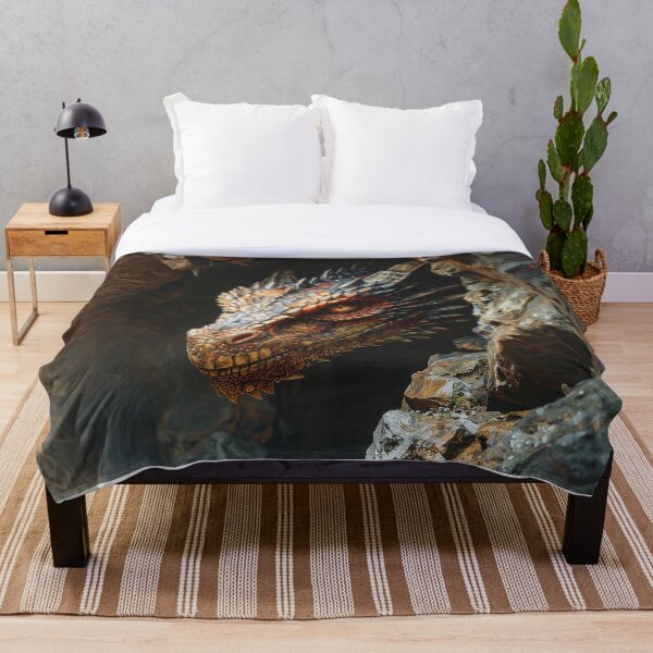 Item preview, Retrato realista de una criatura fantástica: un dragón oscuro. designed and sold by BetweenForms.