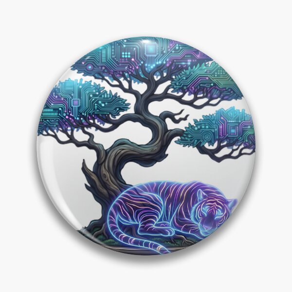 Item preview, Neon Tiger under a Holographic Bonsai designed and sold by elementos20.