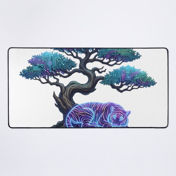 Item preview, Neon Tiger under a Holographic Bonsai designed and sold by elementos20.