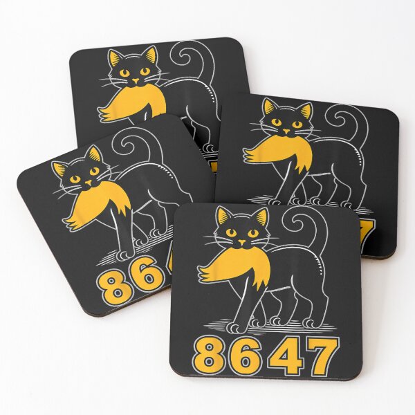 Item preview, 86 47 Black Cat Vintage Mystery Numbers Cat Lover designed and sold by studiopekepeke.