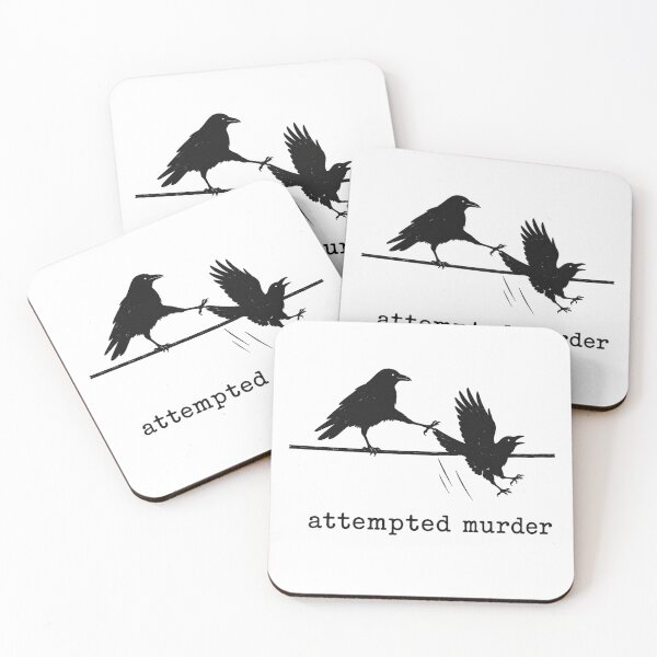 Item preview, Crow Humor Minimalist Attempted Murder T-Shirt for Dark Comedy Fans designed and sold by RickE.
